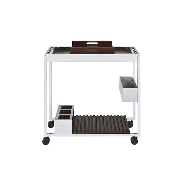 Whatseaso Lises Serving Cart in Chrome, Kitchen Cart