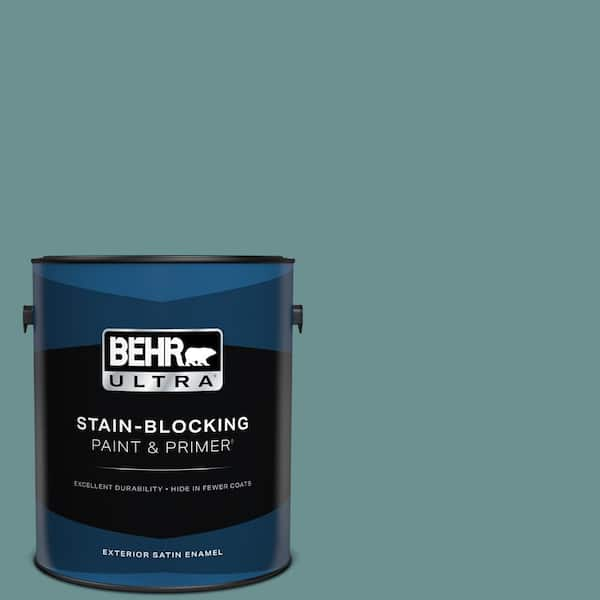 BEHR ULTRA 1 gal. #500F-6 Hallowed Hush Satin Enamel Exterior Paint & Primer