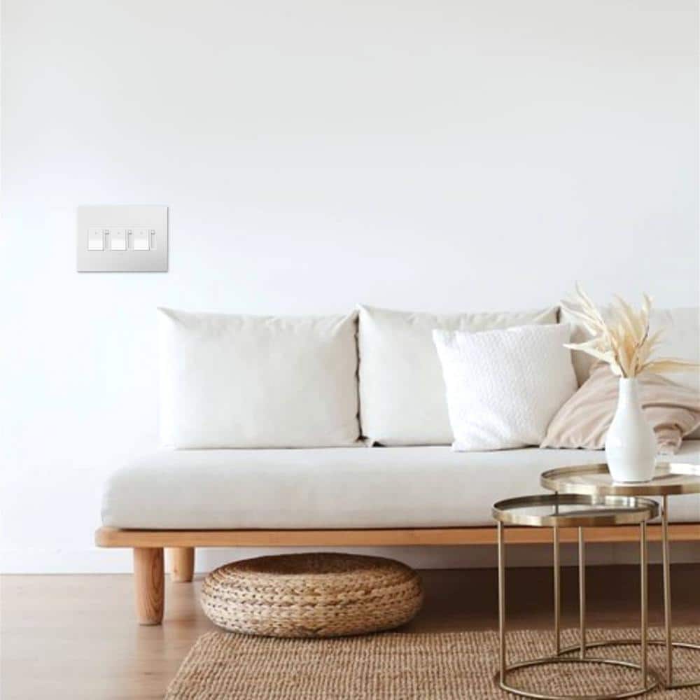 Gloss White 3-Gang Screwless Wall Plate