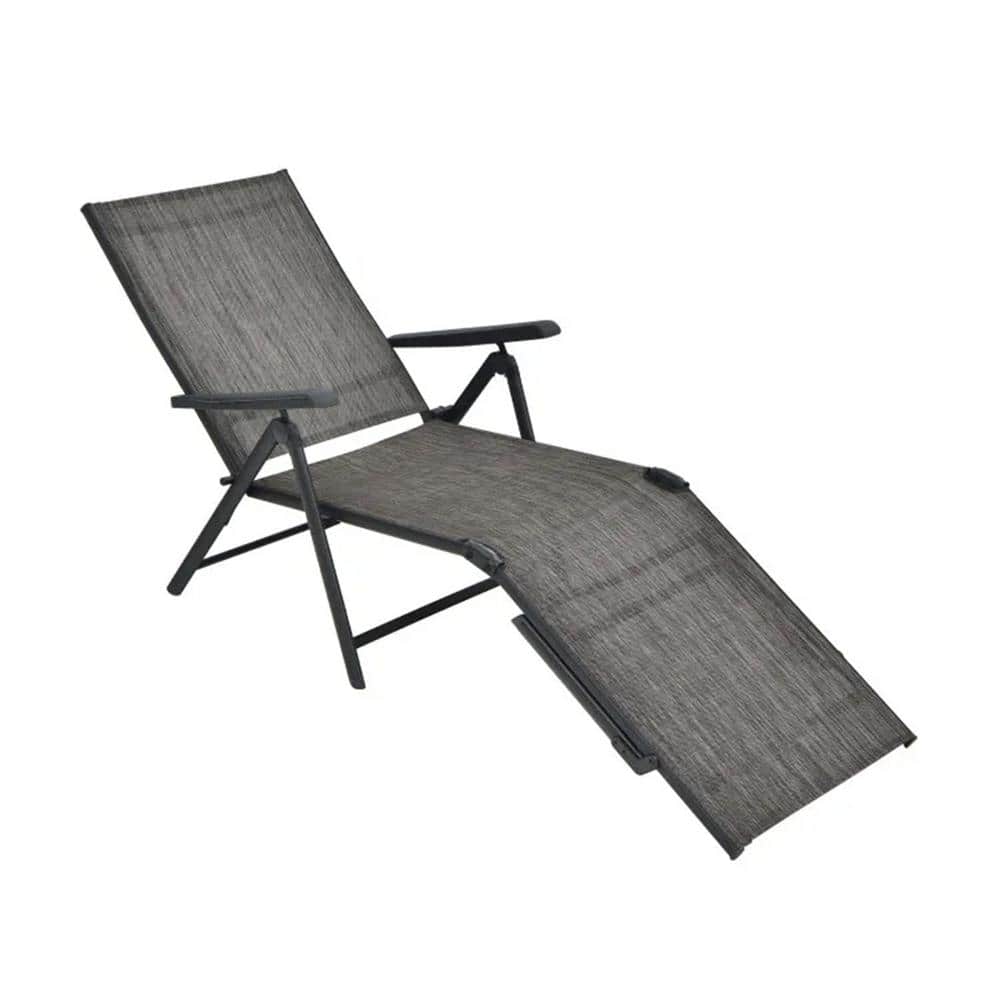 Gray One Piece Metal Adjustable Outdoor Lounger Chaise Lounge price history on PriceWatchPro