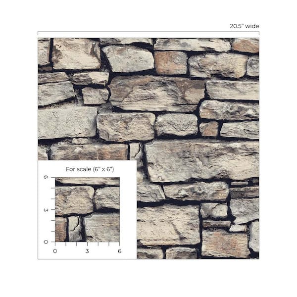 NextWall Arthouse Natural Cornish Faux Stone Vinyl Peel and Stick Wallpaper  Roll  sq. ft. AS20105 - The Home Depot
