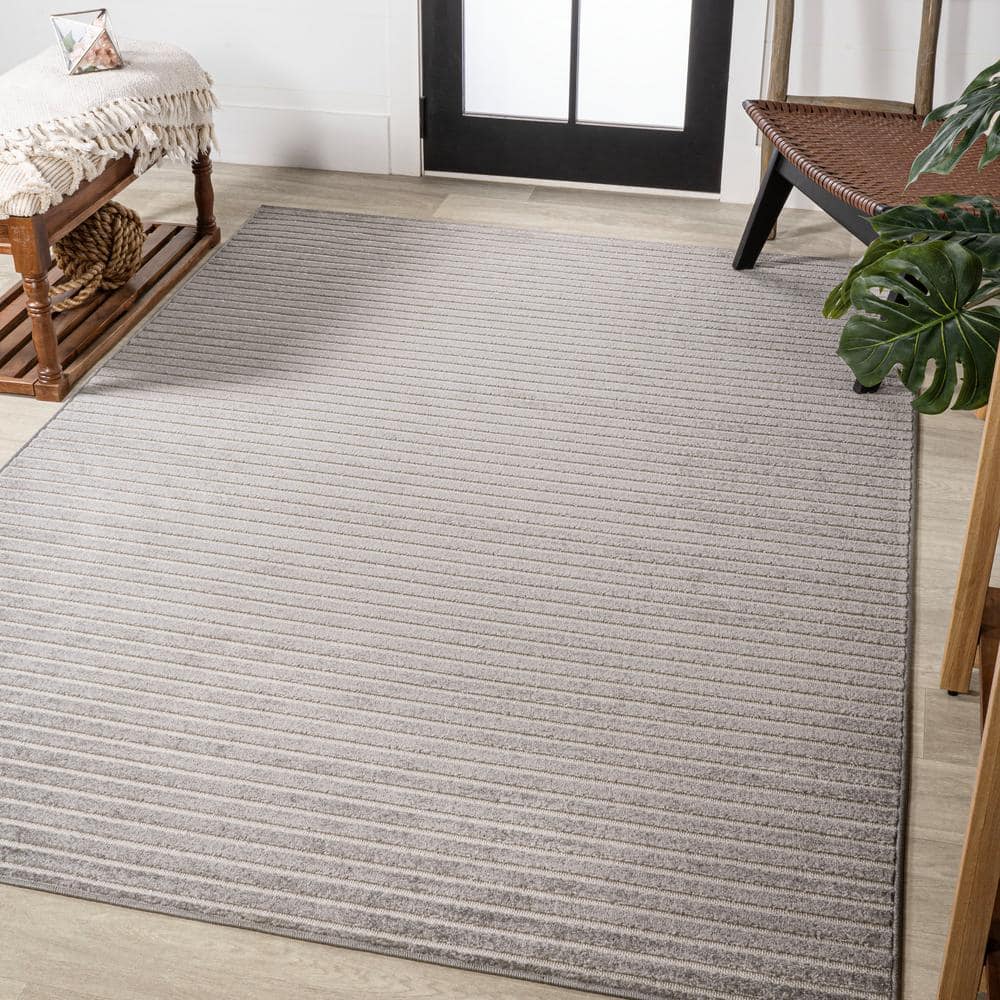 1pc Grey Door Mat, Minimalist Polyester Indoor Outdoor Rug For Home