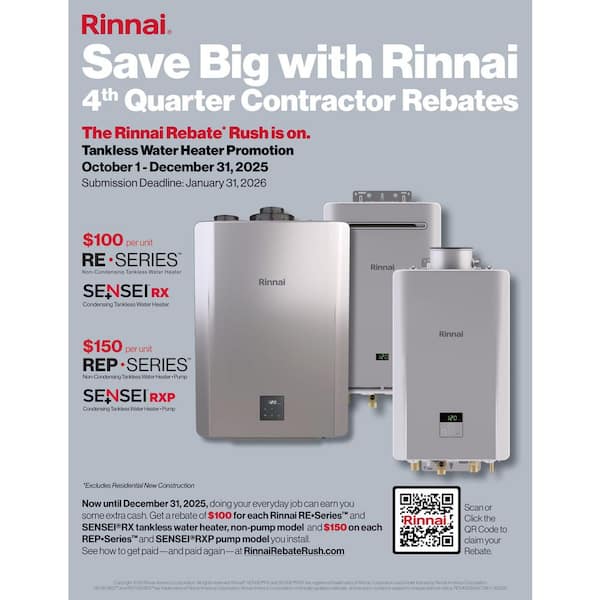Rinnai  R-852PMSⅢ Rinnai High Efficiency Non-Condensing 9.8 GPM Residential 199,000