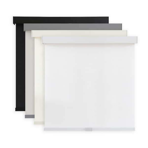 Cordless Light Filtering Roller Shade, 1% Openness Solar Shades, UV Protection, Polyester, White, 33 in. W x 72 in. L