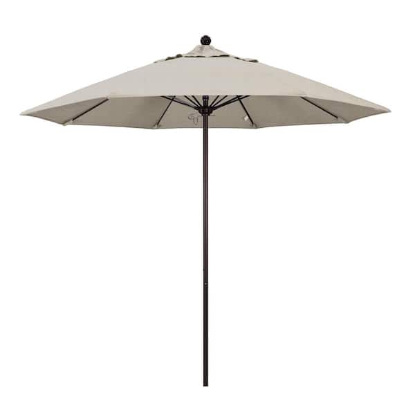 California Umbrella 9 ft. Bronze Aluminum Commercial Market Patio Umbrella with Fiberglass Ribs and Push Lift in Woven Granite Olefin
