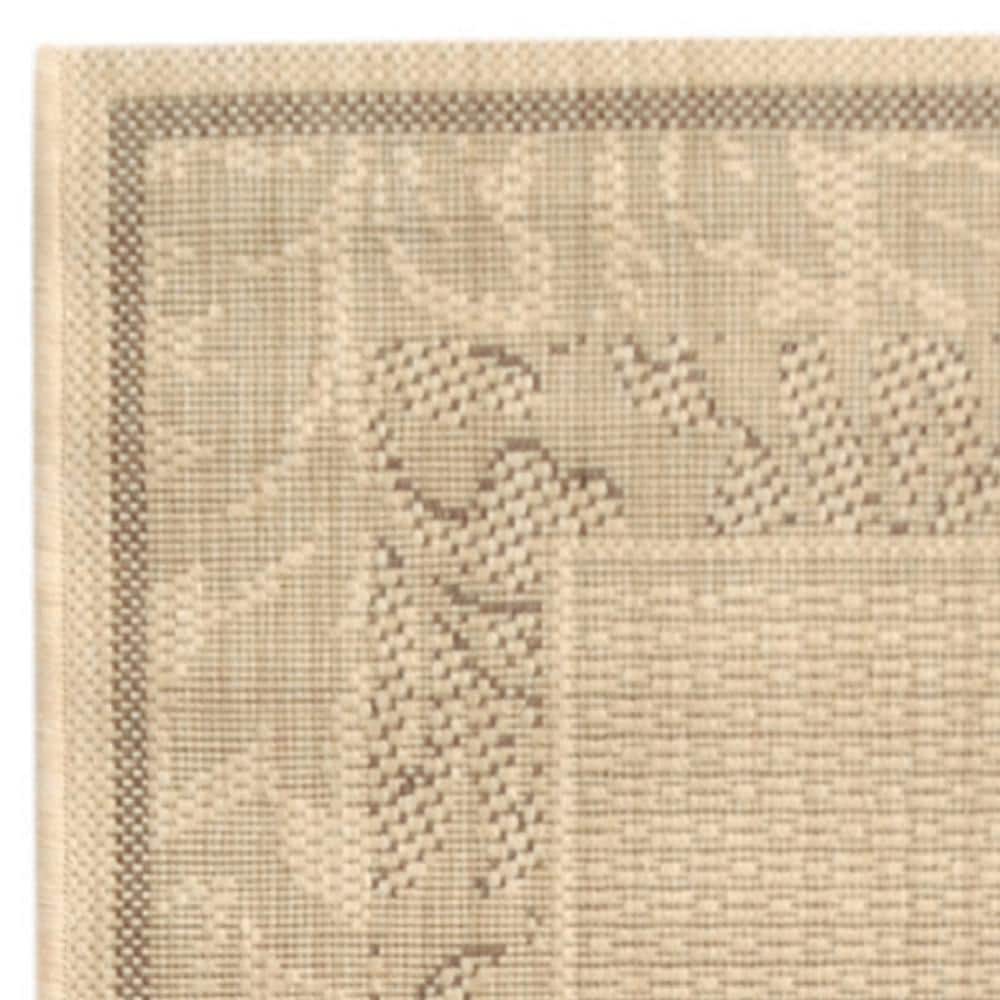 Natural Brown Synthetic Indoor/Outdoor Runner Rug
