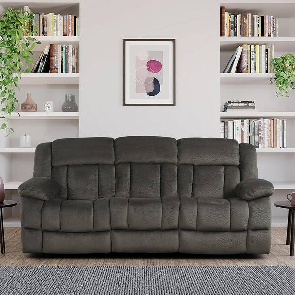 Magnus 90 in. W Straight Arm Microfiber Rectangle Double Reclining