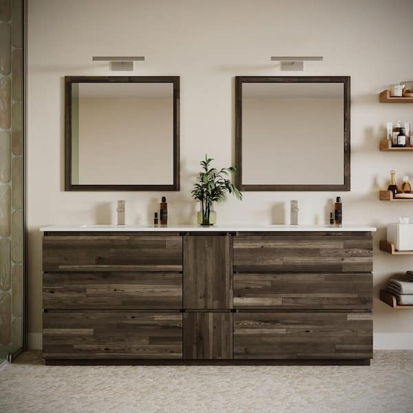 Formosa 82 in. Freestanding Double Bath Vanity Cabinet without Top in Acacia