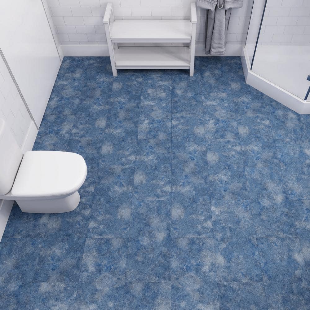 Topaz Blue Stone Look 12" x 24" Waterproof Vinyl Tile