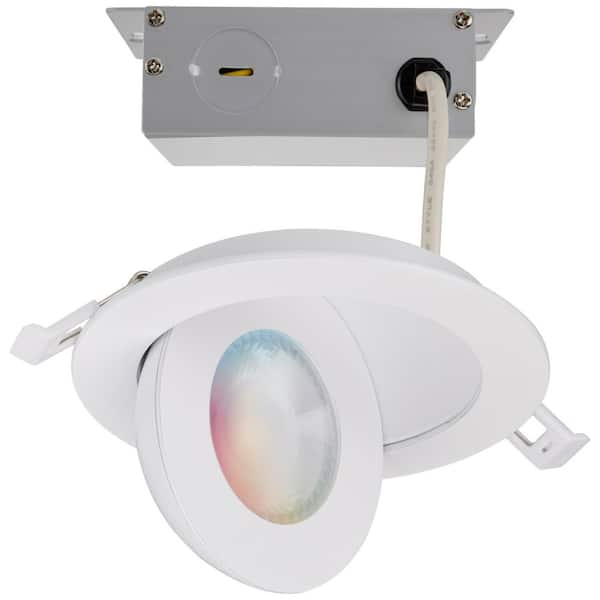 4 in. 9-Watt RGB Tunable White Canless IC Rated Dimmable Indoor Integrated LED Recessed Light Trim Gimble 120-277 Volt