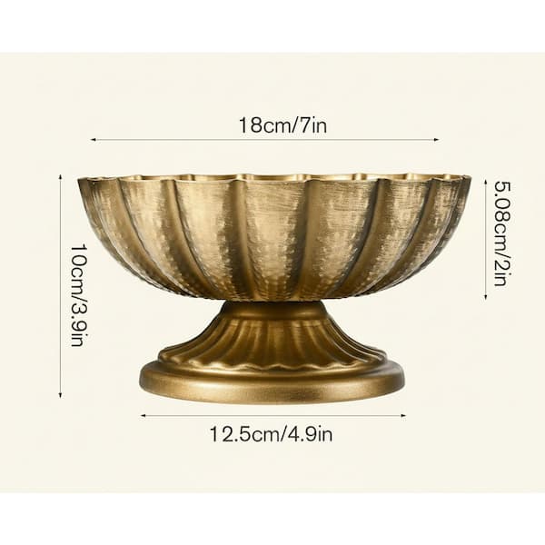 4-Piece Pot Distressed Gold Metal Compote Vase Set - 7