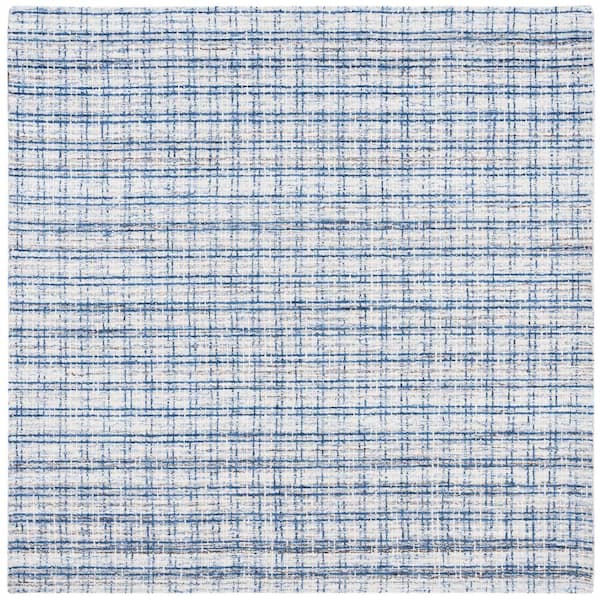 SAFAVIEH Abstract Blue/Ivory 6 ft. x 6 ft. Modern Plaid Square Area Rug