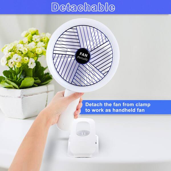 Tidoin 7.1 in. 4 Fan Speeds Person Fan in White with 360° Rotating 