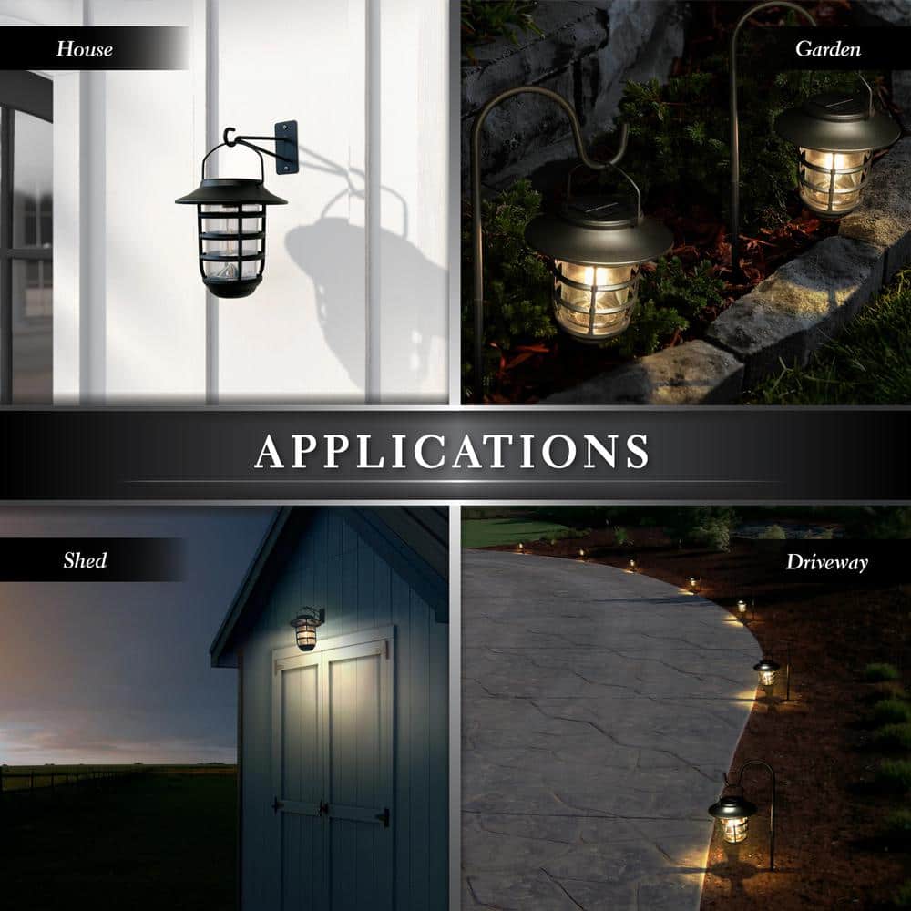 Nottingham Black Aluminum LED Solar Pathway Coach Light