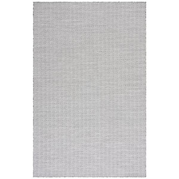 Ivory/Black  6 ft. x 10 ft. Hampton Diamond Indoor/Outdoor Area Rug