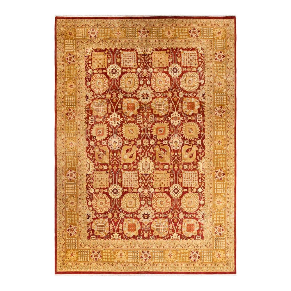 Eclectic Red 10 ft. x 14 ft. Floral Wool Indoor Area Rug price history on PriceWatchPro