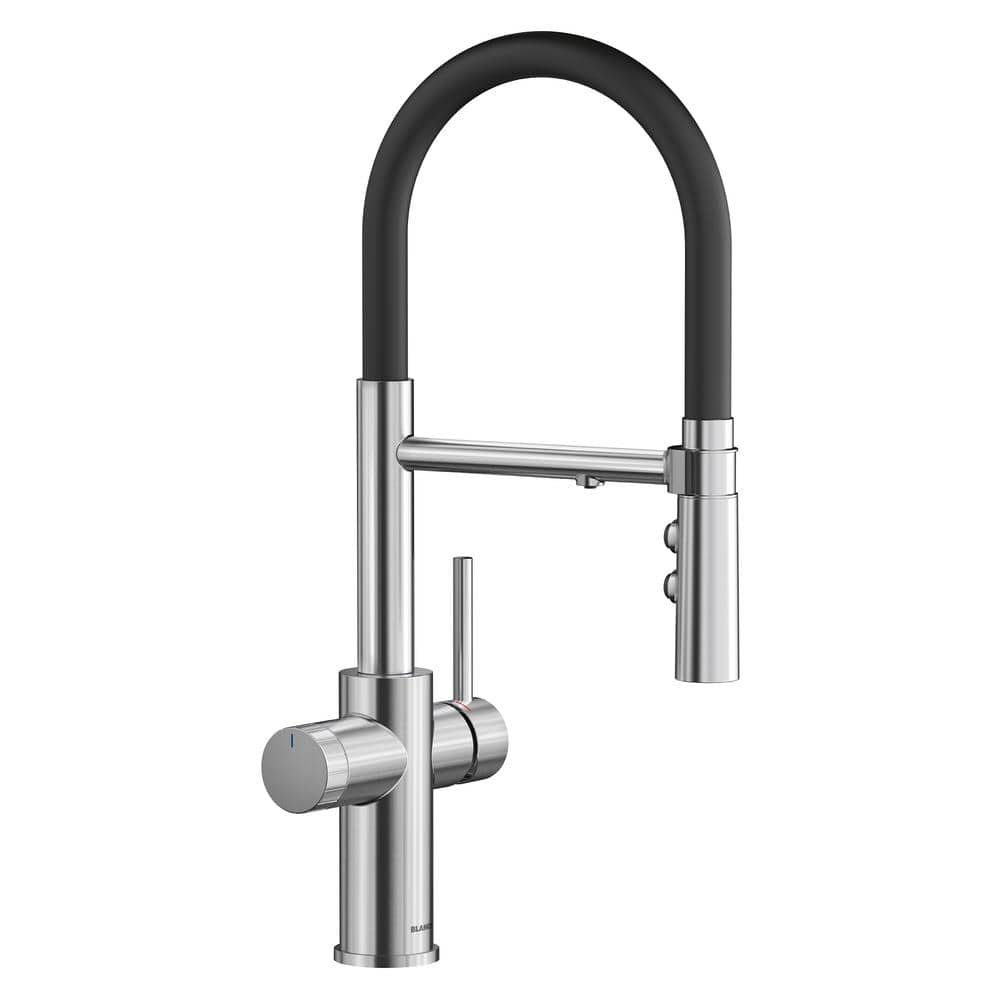 Blanco Catris Flexo Filter Semi Pro Single Handle Pull Down Sprayer   Pvd Steel Blanco Pull Down Kitchen Faucets 442991 64 1000 