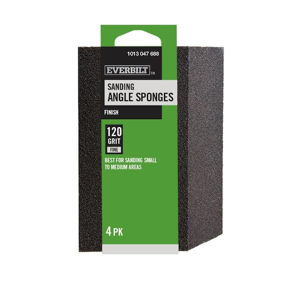 Everbilt 1 in. x 0.29ft. x 0.66 ft. FINE GRIT ANGLE SANDING SPONGE 4PK