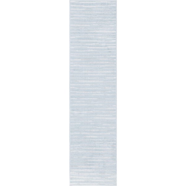 Unique Loom Sabrina Soto Light Blue 2 ft. x 8 ft. Ola Indoor/Outdoor Runner Rug