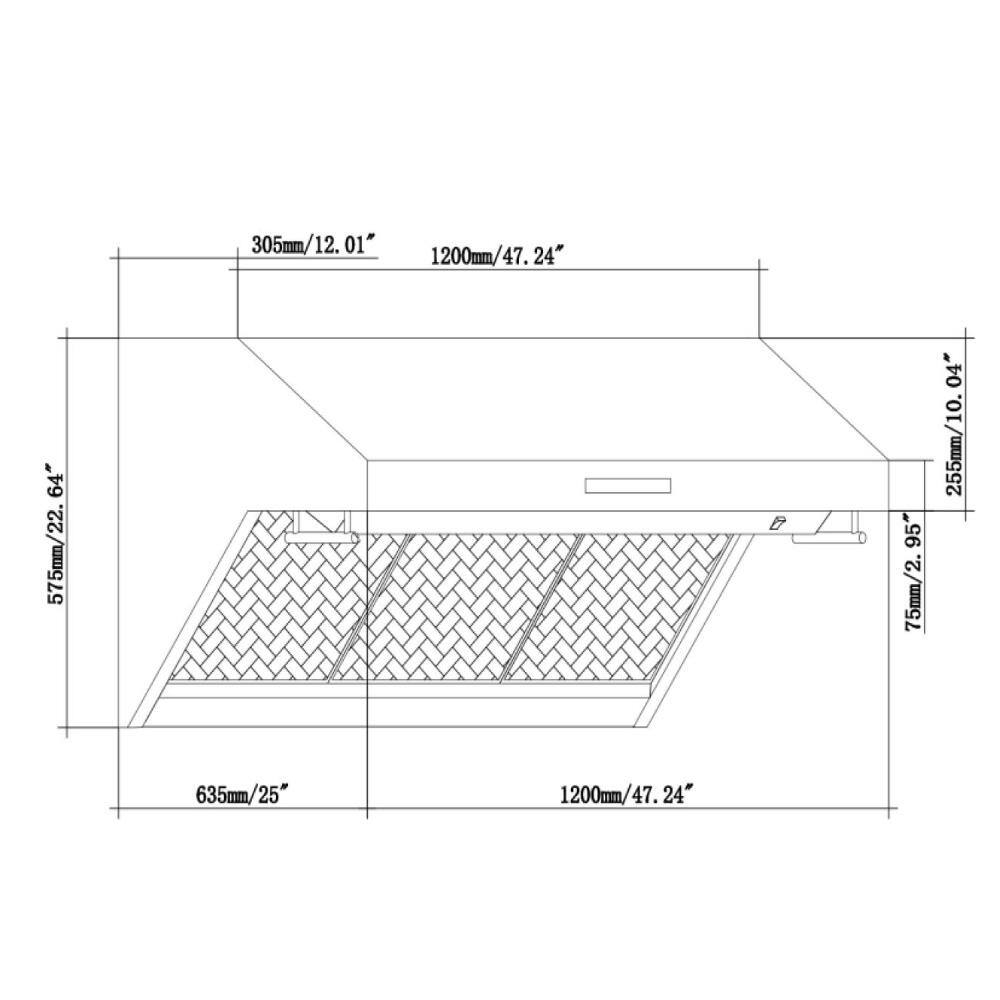Savona 48" Stainless Steel Wall Mount Range Hood with Hybrid Filters