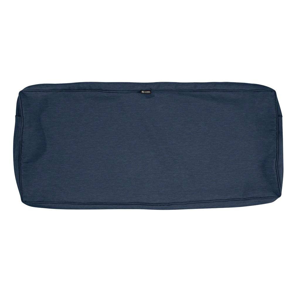 Heather Indigo Blue FadeSafe 42" Outdoor Patio Bench Cushion