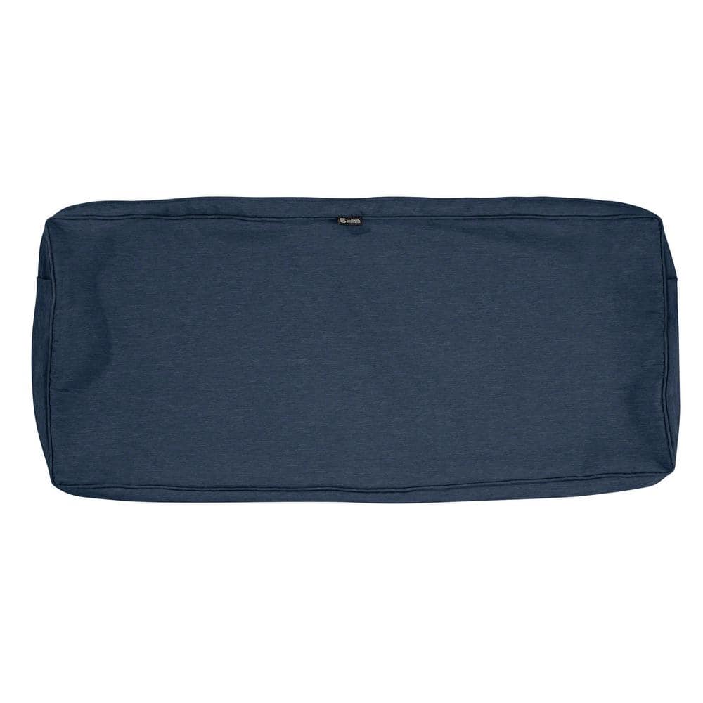 Heather Indigo Blue Water-Resistant Outdoor Bench Cushion Cover