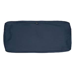 Montlake FadeSafe 48 in. x 18 in. x 3 in. Heather Indigo Outdoor Bench Cushion Cover
