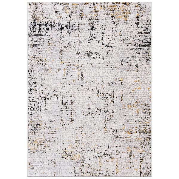 SAFAVIEH Amelia Gray/Gold 5 ft. x 8 ft. High-Low Distressed Area Rug