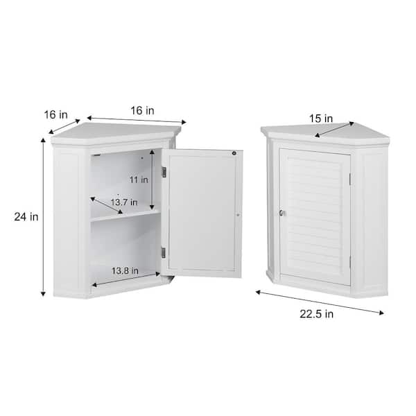 Teamson Home Glancy 22.5-in x 24-in x 15-in White Bathroom Wall Cabinet
