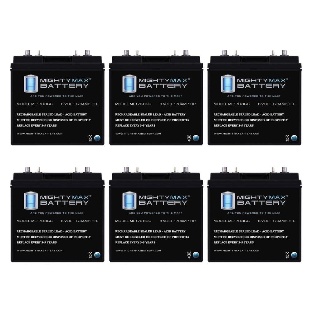 MIGHTY MAX BATTERY 8-volt, 170Ah, AGM, Dual Terminal, Replacement