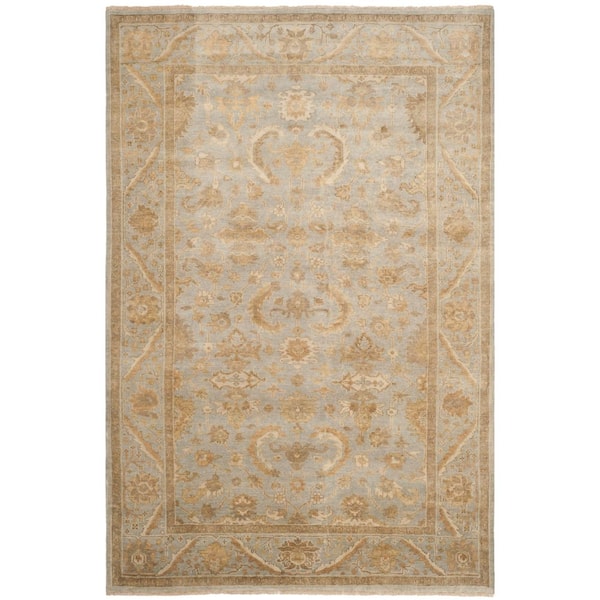 Oushak 6 ft. x 9 ft. Light Blue Oriental Area Rug