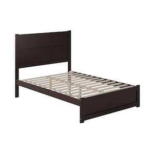 NoHo Espresso Full Solid Wood Platform Bed with Footboard