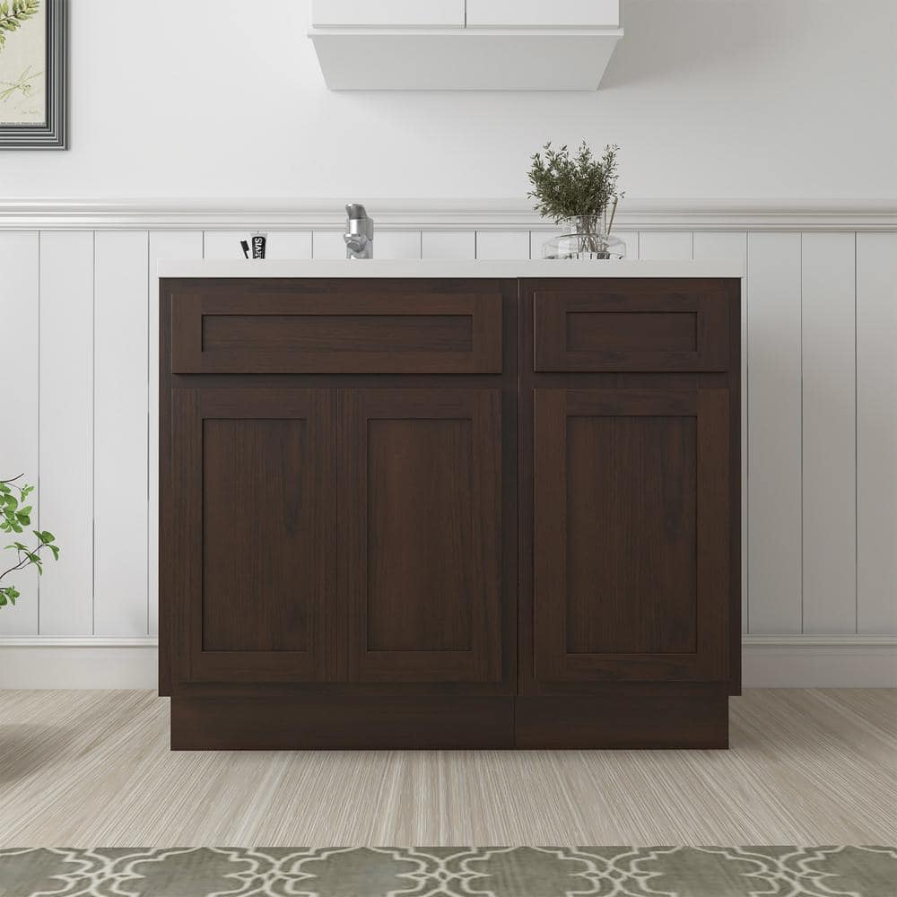 39 in. W x 21 in. D x 32.5 in. H Bath Vanity Cabinet without Top in Brown (Unassembled) price history on PriceWatchPro