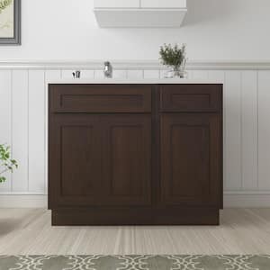 39 in. W x 21 in. D x 32.5 in. H Bath Vanity Cabinet without Top in Brown