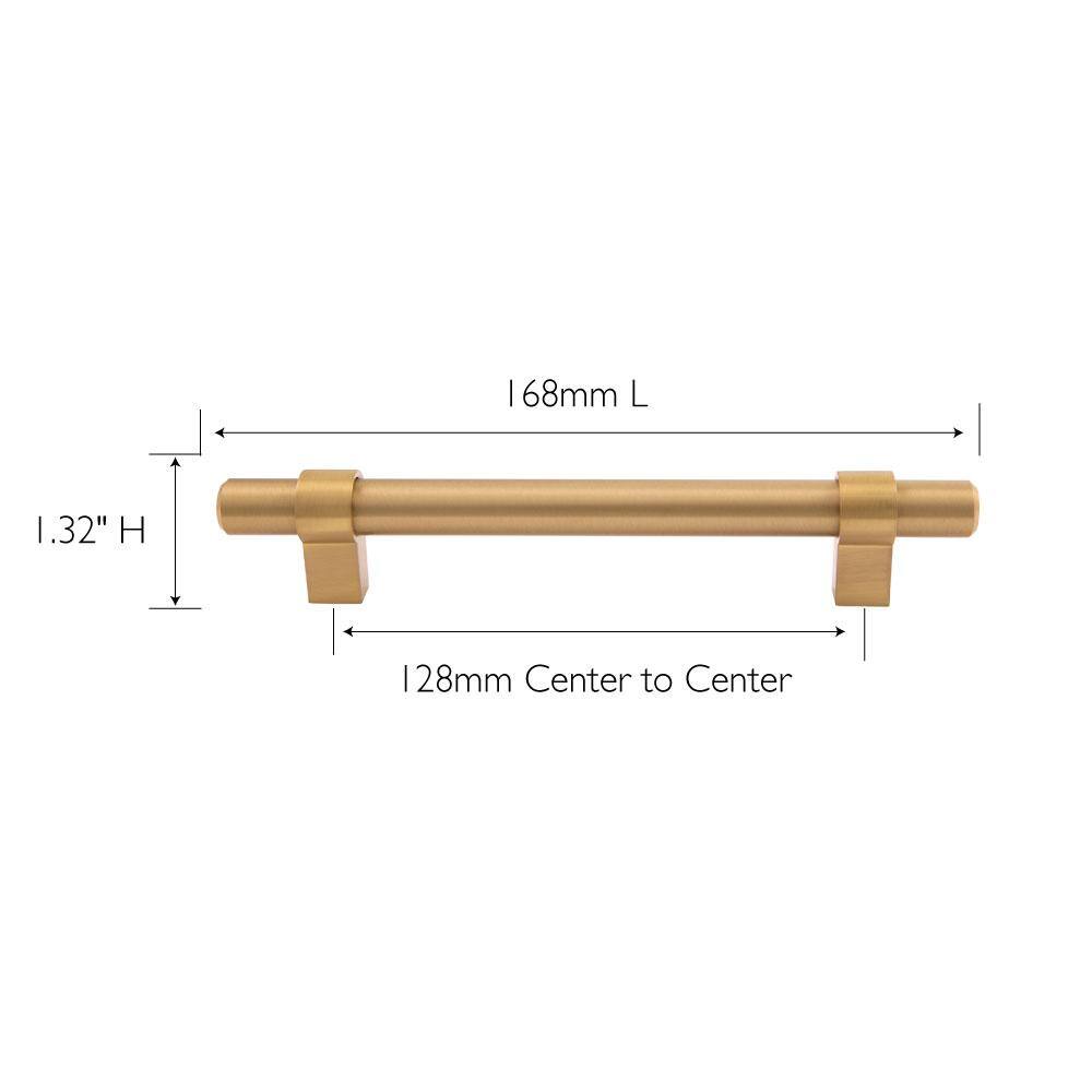 Emery Satin Gold Cylindrical Cabinet Bar Pulls, 5-Pack
