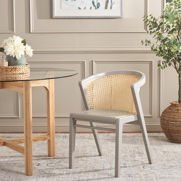 SAFAVIEH Edan Gray/Natural 30.31 in. Wood Dining Chair