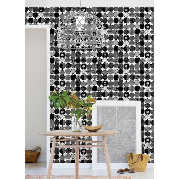 Black and White Kompotti Peel and Stick Wallpaper