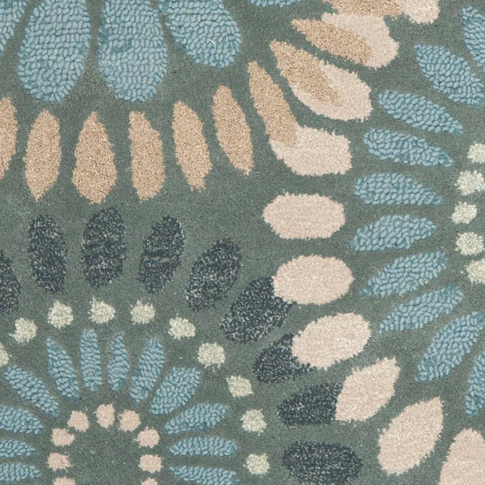 Blossom Bliss Hand-Tufted Blue Floral Wool Rug - 2' x 3'