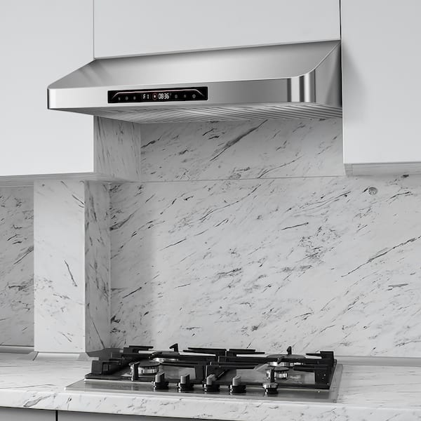 29.5 in. 900CFM Convertible Ducted Under Cabinet Range Hood in Stainless Steel with Baffle Filters two 5W LEDs