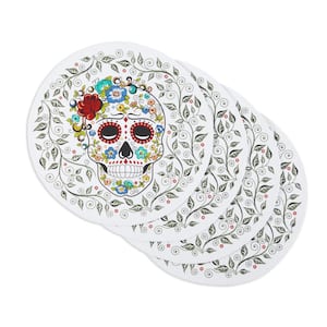 Skull & Vine 15 in. x 15 in. White Cotton Placemat (Set of 4)