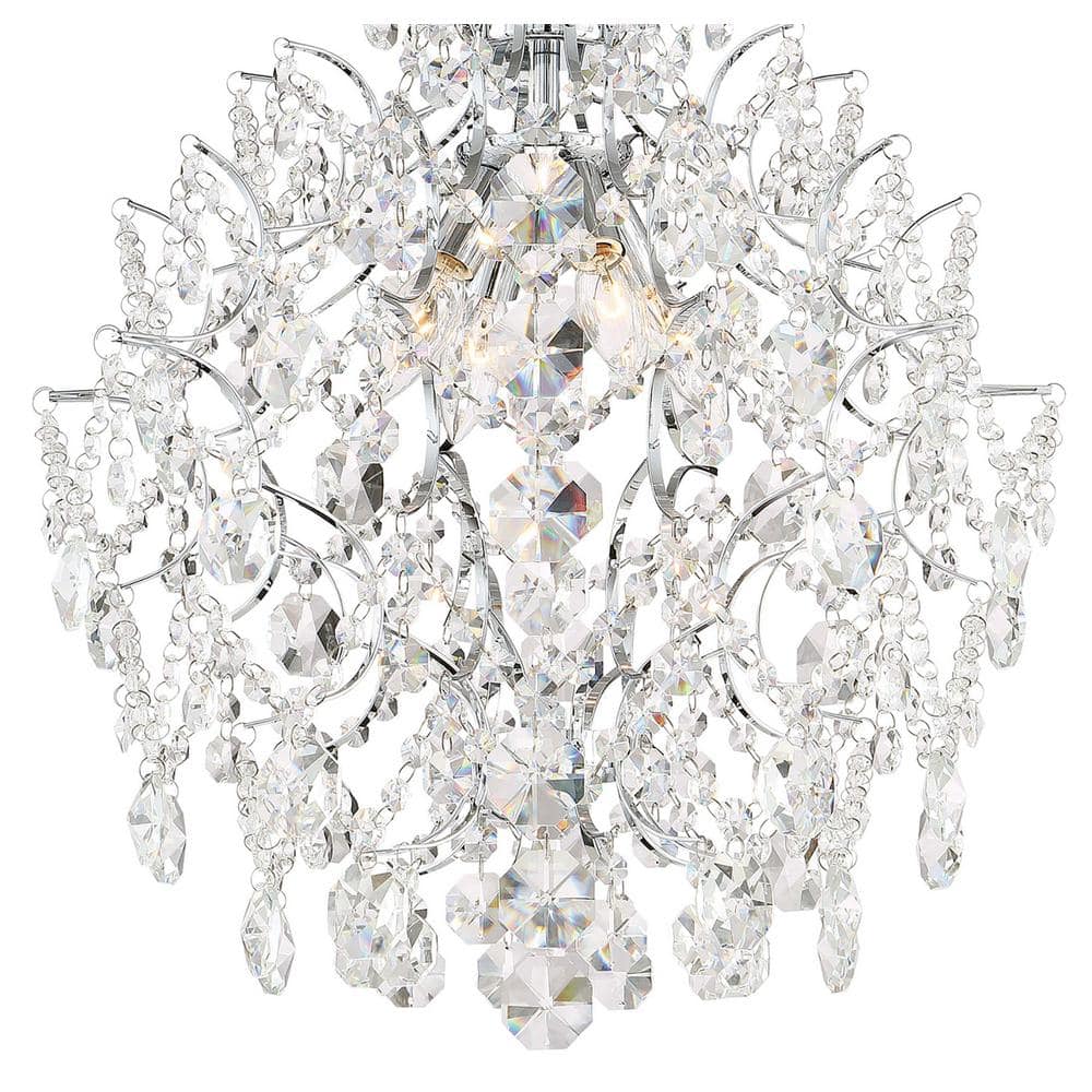 Isabella's Crown Chrome Finish 4-Light Crystal Chandelier