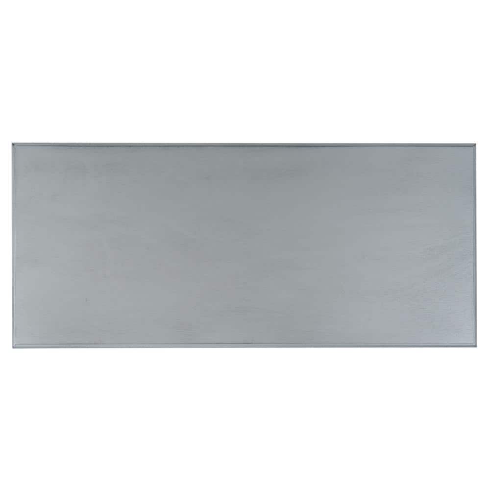 Crossed X Distressed Grey Solid Wood Writing Desk with Drawer