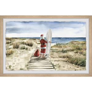 "Real Surfing Santa" by Marmont Hill Framed Nature Art Print 12 in. x 18 in.