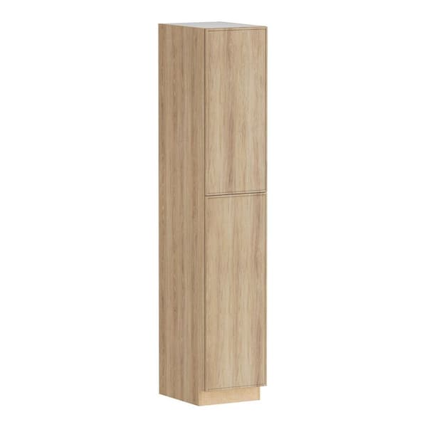 Designer Series Renly 18 in. W x 24 in. D x 96 in. H Assembled Slim Shaker Tall Pantry Kitchen Cabinet in Sandstone