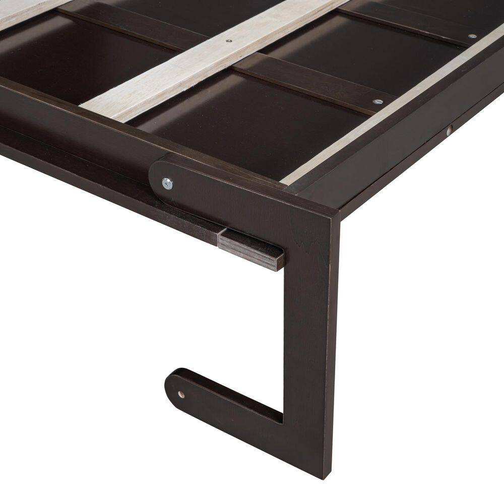 White Wood Frame Queen Size Murphy Bed, Wall Bed with Cushion, Folded Into a Cabinet with 2-Seat Chair, Headboard - thumbnail 10