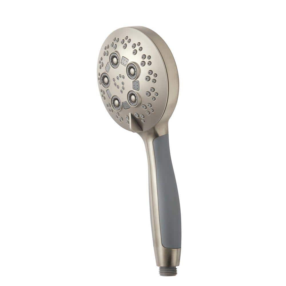Brushed Nickel 5-Spray Handheld Shower Head with 5-Foot Hose
