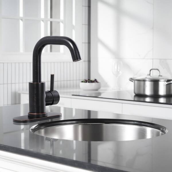8.9 in. Single Handle Bar Faucet Deckplate Included in Oil Rubbed Bronze