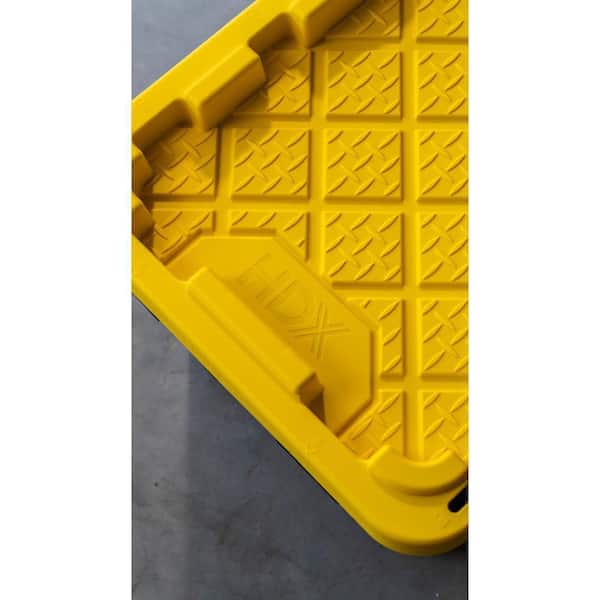 HDX - 27 Gal. Tough Storage Tote in Black and Yellow