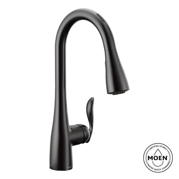 Arbor Single-Handle Smart Touchless Pull Down Sprayer Kitchen Faucet with Voice Control and Power Boost in Matte Black