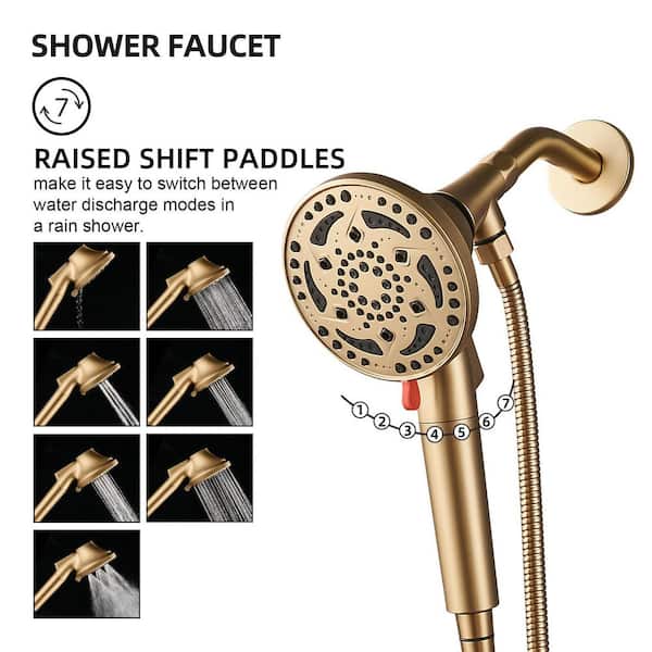 Zalerock Filter Single-Handle 7-Spray Patterns Shower Faucet 1.8